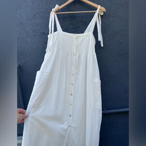 Hatch white cotton sun dress with pockets